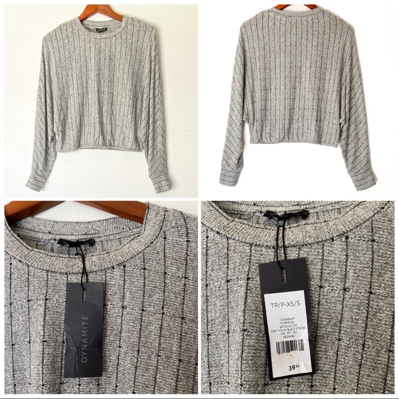 2/$25- ✨XS Dynamite Grey/Black Stripe Batwing✨ADD ON $60➕ - Picture 8 of 8